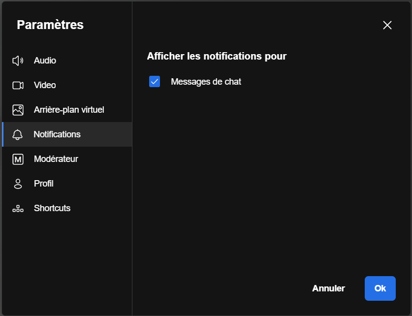 capture nouveau menu réglage notif chat